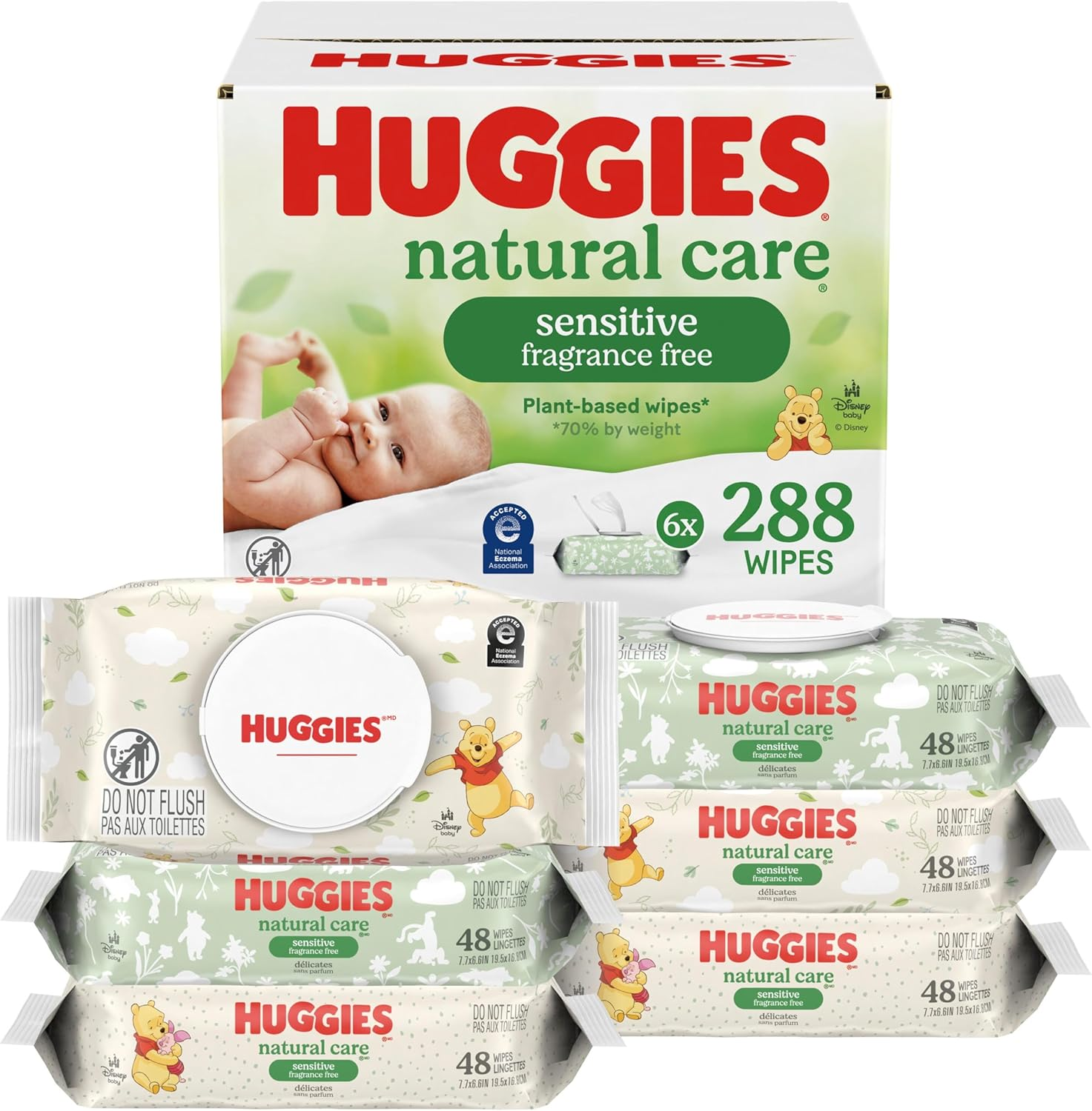 natural care sensitive baby wipes, unscented, hypoallergenic, 99% purified water, 12 flip top packs (768 wipes total), packaging may vary natural care sensitive baby wipes, unscented, hypoallergenic, 99% purified water, 12 flip top packs (768 wipes total), packaging may vary