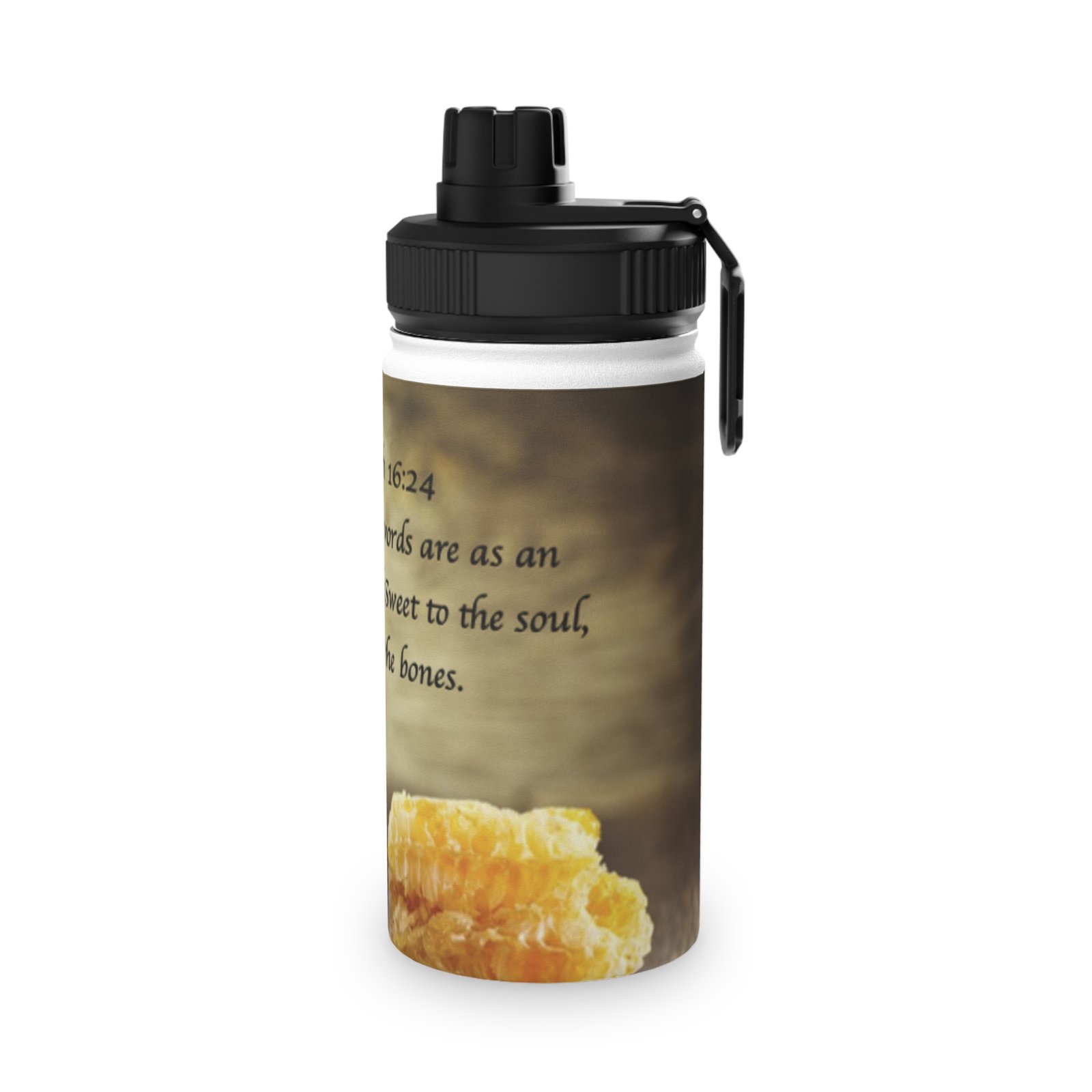 stainless steel water bottle — proverbs 16:24 honeycomb sports lid bottle stainless steel water bottle — proverbs 16:24 honeycomb sports lid bottle