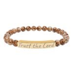 Engraved 'Trust the Lord' Natural Stone Stretch Bracelet engraved 'trust the lord' natural stone stretch bracelet