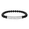 engraved 'trust the lord' natural stone stretch bracelet