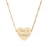 engraved heart necklace — "love is faithful" personalized pendant (gold/rose gold)