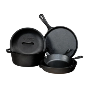 5 piece cast iron cookware set
