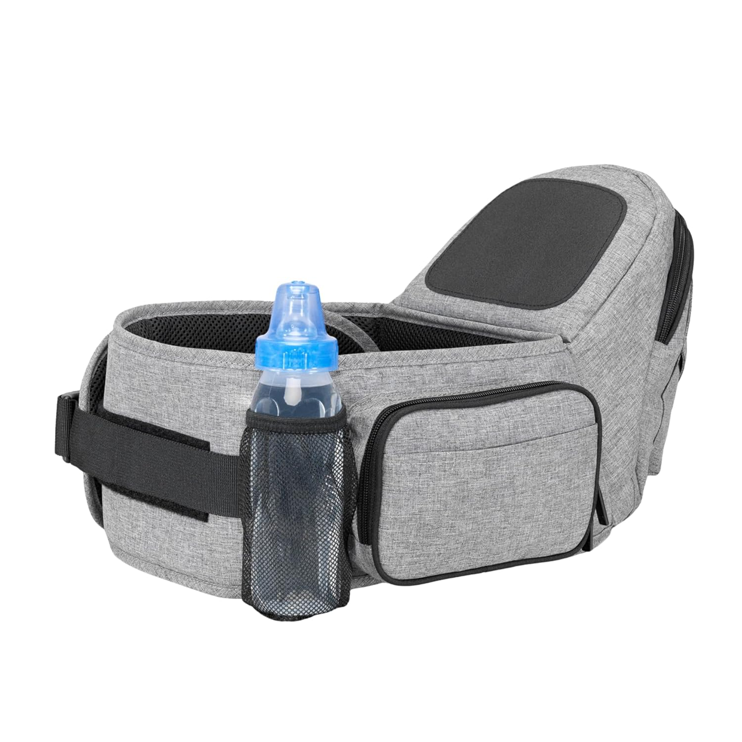 hip seat baby carrier for babies & toddlers up to 45 lbs, safety certified, lightweight no foam design with storage & nursing support, grey hip seat baby carrier for babies & toddlers up to 45 lbs, safety certified, lightweight no foam design with storage & nursing support, grey