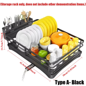 large extendable stainless steel dish rack for kitchen counter drying and storage solution for dishes