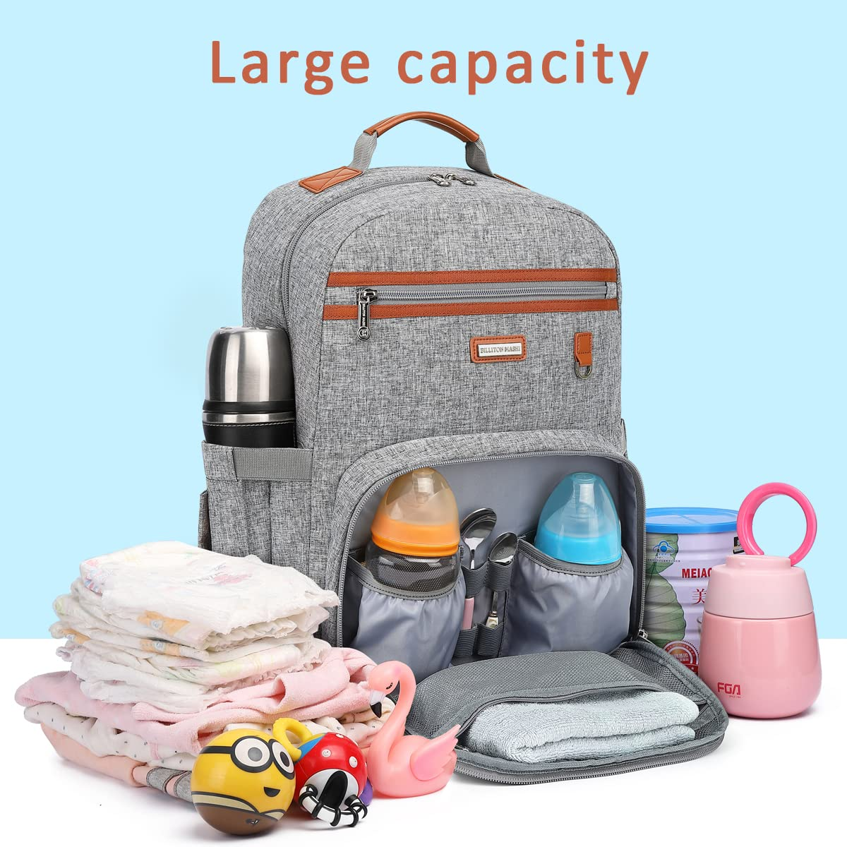 diaper bag backpack, large baby nappy bags with portable changing pad for boys and girlsmultifunction travel baby bag for moms dads, shower gifts waterproof and stylish,grey diaper bag backpack, large baby nappy bags with portable changing pad for boys and girlsmultifunction travel baby bag for moms dads, shower gifts waterproof and stylish,grey