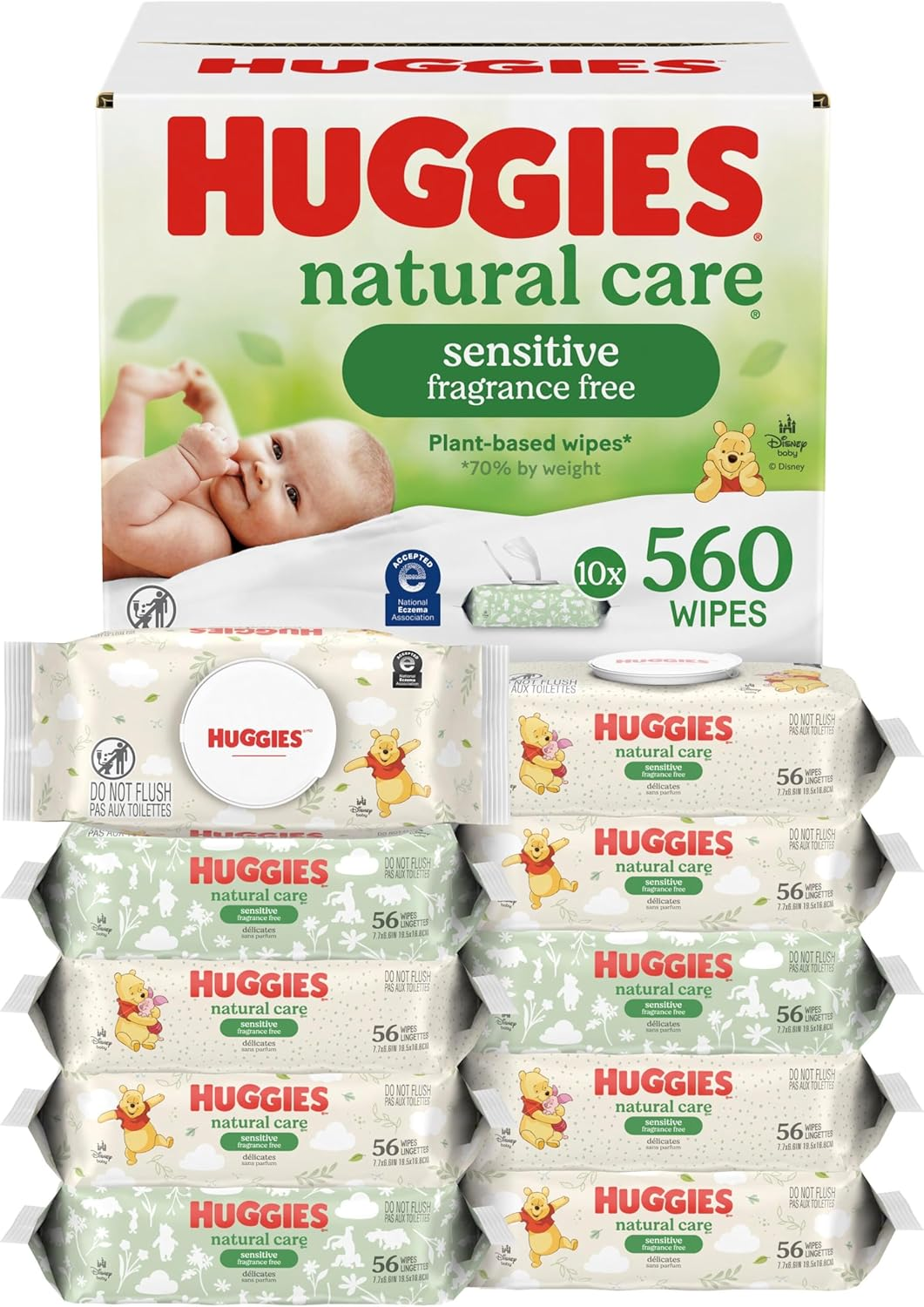 natural care sensitive baby wipes, unscented, hypoallergenic, 99% purified water, 12 flip top packs (768 wipes total), packaging may vary natural care sensitive baby wipes, unscented, hypoallergenic, 99% purified water, 12 flip top packs (768 wipes total), packaging may vary