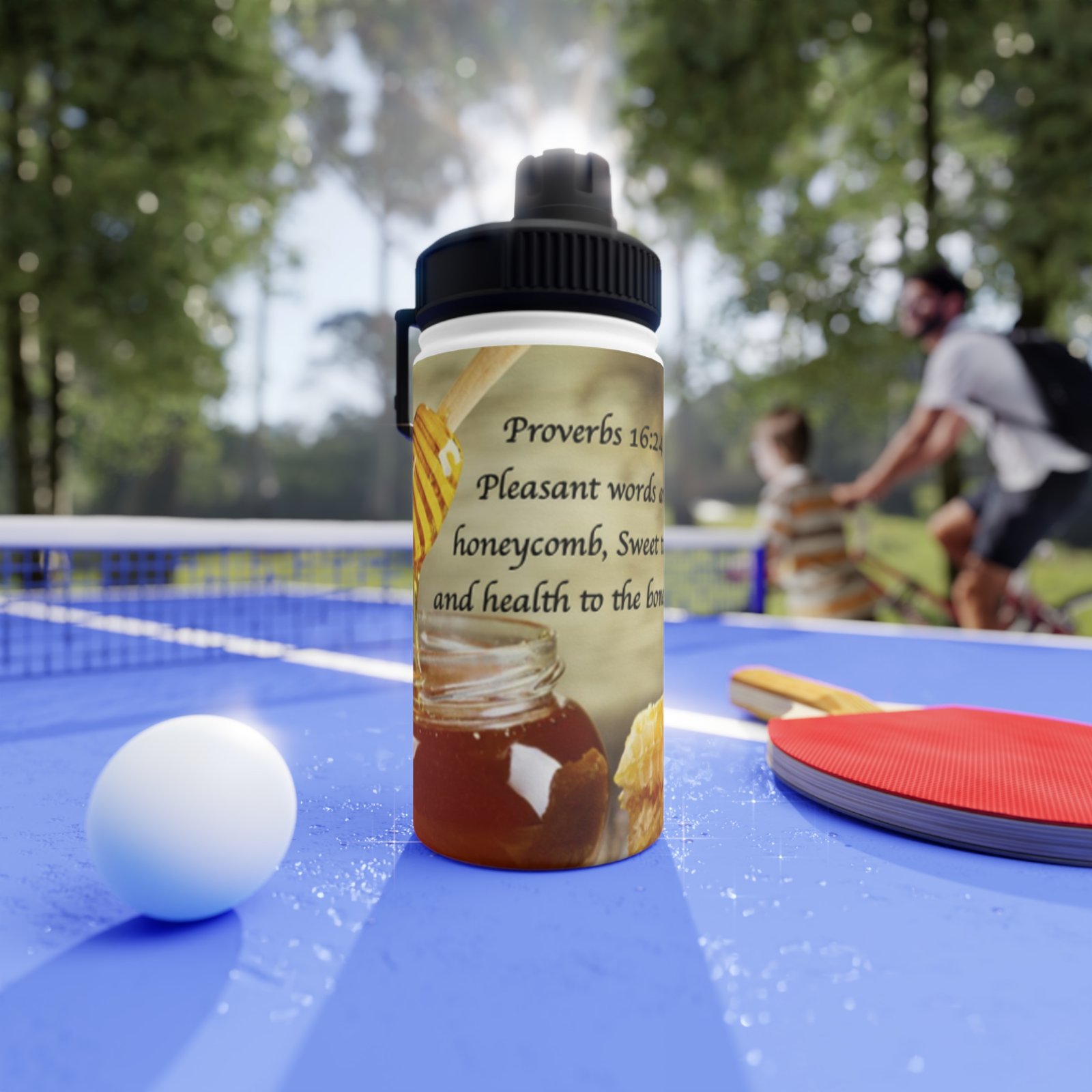 stainless steel water bottle — proverbs 16:24 honeycomb sports lid bottle stainless steel water bottle — proverbs 16:24 honeycomb sports lid bottle