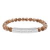 engraved natural stone stretch bar bracelet — personalized inspirational beaded bracelet