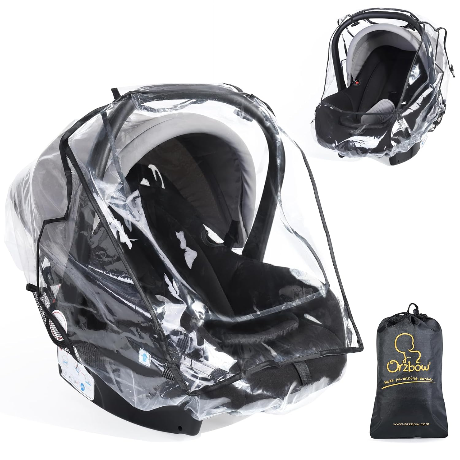 Car Seat Rain Cover Universal, Food Grade EVA, Waterproof Weather Shield for Infant Car Seat with Storage Bag, Baby Car Seat Stroller Rain Cover Features Side Ventilation, Quick-Access Roll-Up Door 480e5d144cc649045e16a1dceb334e43 1.png