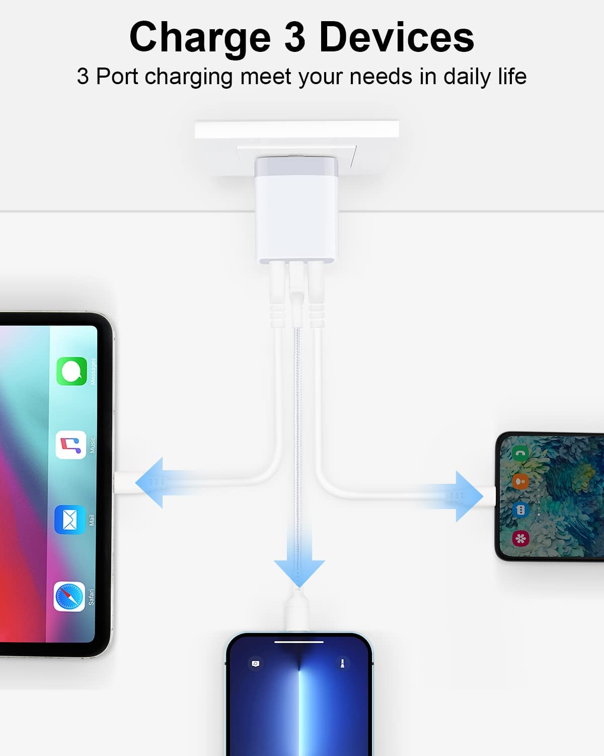 usb charger plug, 3.1a 3 muti port usb charging station box usb charger plug, 3.1a 3 muti port usb charging station box