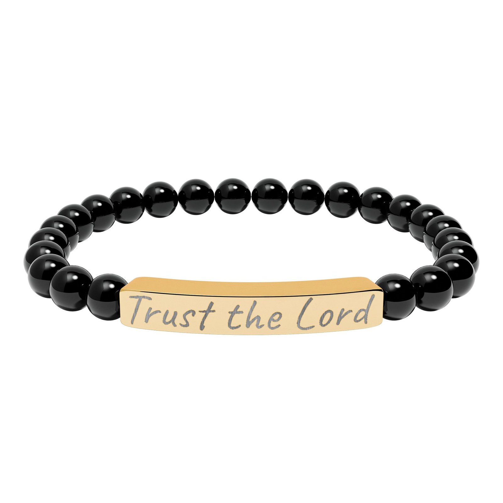 engraved 'trust the lord' natural stone stretch bracelet engraved 'trust the lord' natural stone stretch bracelet