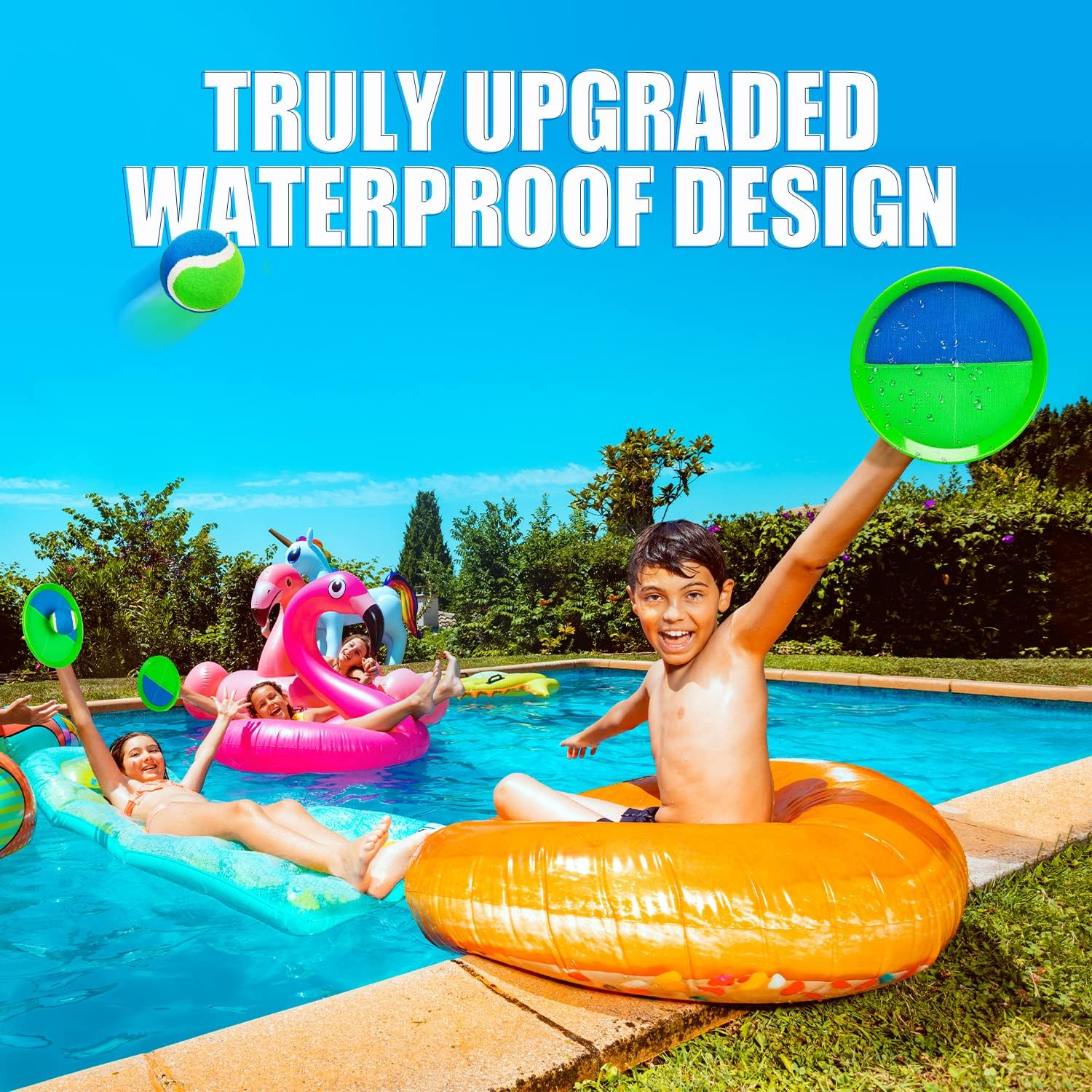 Shubal Store Toss and Catch Ball Game Set, for Kids Ages 3-12, Includes 2 Paddles & 2 Sticky Balls