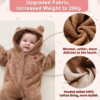 newborn baby bear outfit with fold over mittens and footies girls boys winter fleece clothes hooded romper snowsuit