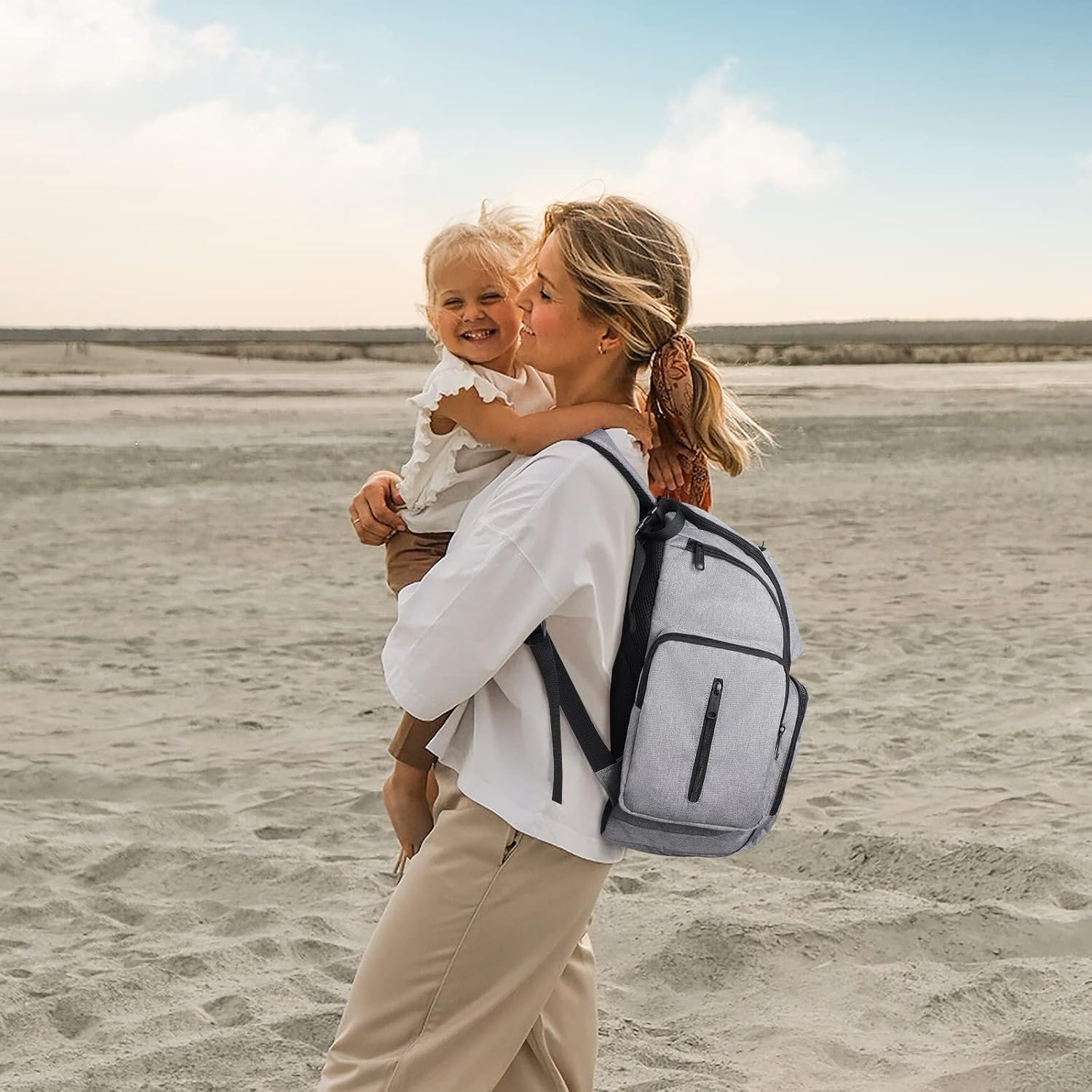 diaper bag backpack, large multifunction waterproof travel baby changing bag with 4 insulated pockets and stroller straps, maternity baby bag for boys girls, grey diaper bag backpack, large multifunction waterproof travel baby changing bag with 4 insulated pockets and stroller straps, maternity baby bag for boys girls, grey