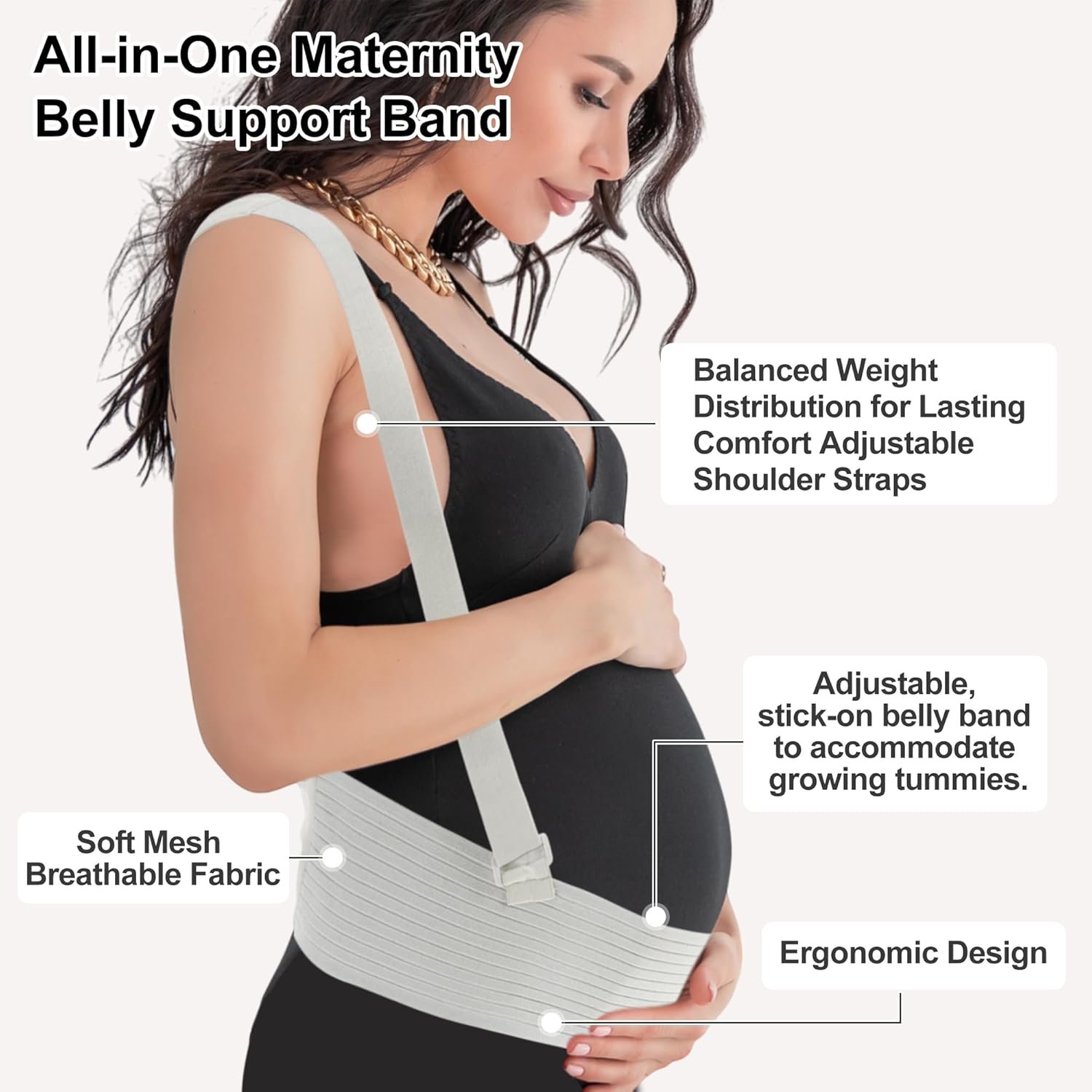 Pregnancy Belly Band, Maternity Belly Band with Adjustable Straps, Belly Bands for Pregnant Women, Maternity Belt, Gray, Medium pregnancy belly band, maternity belly band with adjustable straps, belly bands for pregnant women, maternity belt, gray, medium