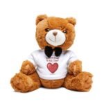 plush teddy bear with heart t‑shirt – romantic gift for valentine’s day & anniversaries