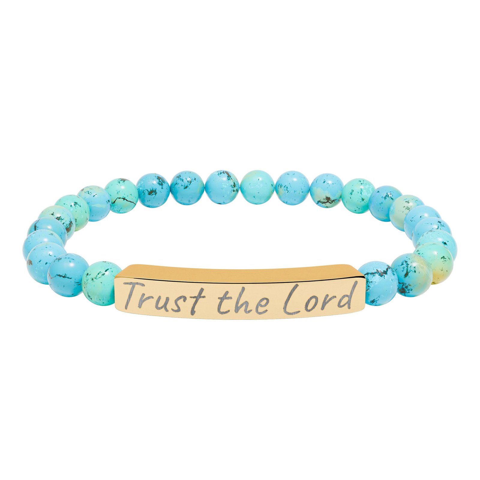 engraved 'trust the lord' natural stone stretch bracelet engraved 'trust the lord' natural stone stretch bracelet