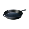 12 in. cast iron skillet in black with pour spout