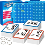 math flash cards + math board, multiplication flash card times table chart, math manipulatives division, addition, subtraction math games toys