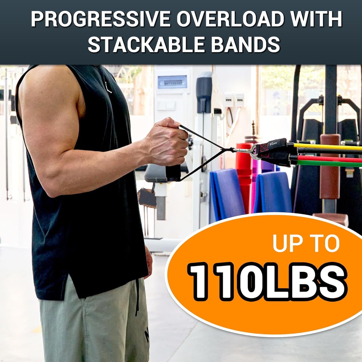 resistance bands with handles exercise workout tubes for men and women, includes large handles, ankle straps, door anchor, fitness levels resistance bands with handles exercise workout tubes for men and women, includes large handles, ankle straps, door anchor, fitness levels