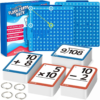 math flash cards + math board, multiplication flash card times table chart, math manipulatives division, addition, subtraction math games toys