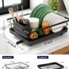 stainless steel space saving dish drying rack for kitchen counter