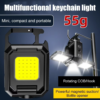 mini led flashlight keychain light double cob lights usb rechargeable work lights with magnet built in battery