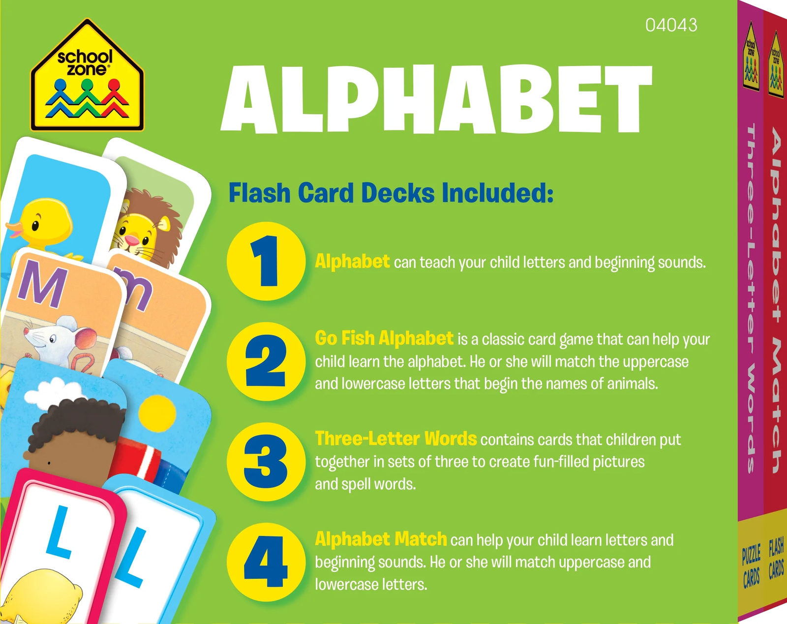 alphabet 4 pack flash cards