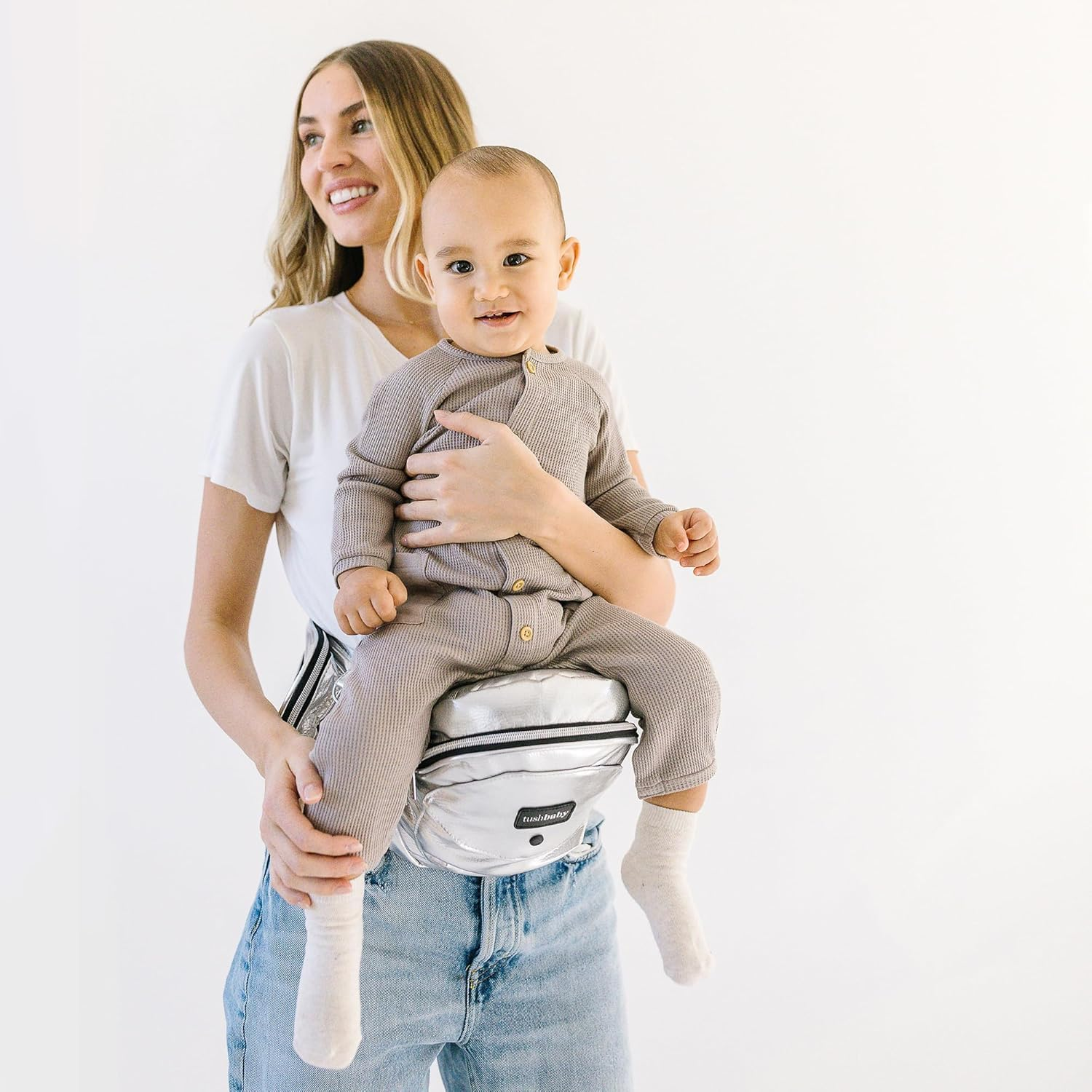 hip seat baby carrier for babies & toddlers up to 45 lbs, safety certified, lightweight no foam design with storage & nursing support, grey hip seat baby carrier for babies & toddlers up to 45 lbs, safety certified, lightweight no foam design with storage & nursing support, grey