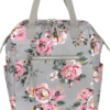 wide open frame diaper bag backpack and nappy travel bag tote with changing pad, stroller straps (floral frenzy)