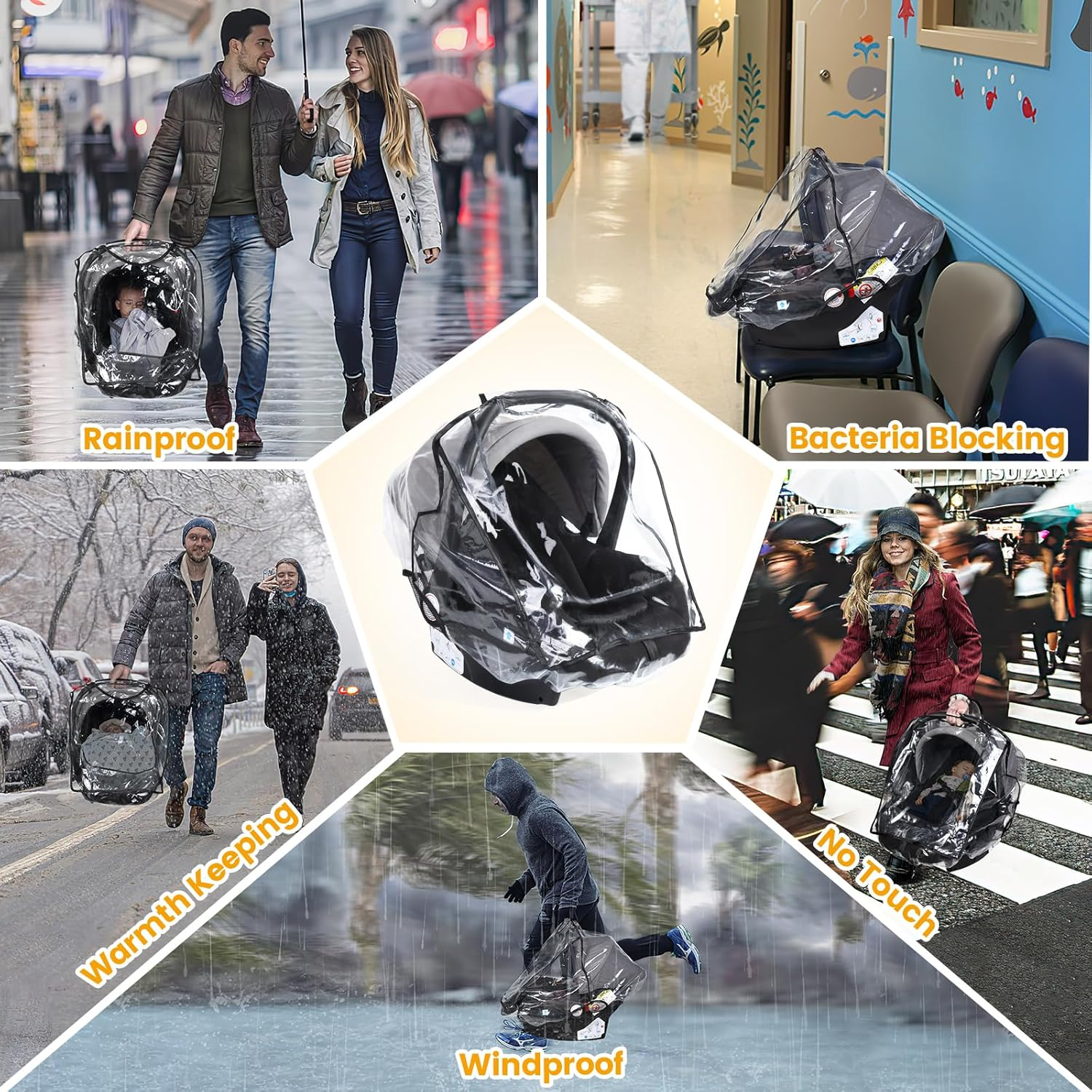 car seat rain cover universal, food grade eva, waterproof weather shield for infant car seat with storage bag, baby car seat stroller rain cover features side ventilation, quick access roll up door car seat rain cover universal, food grade eva, waterproof weather shield for infant car seat with storage bag, baby car seat stroller rain cover features side ventilation, quick access roll up door