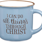 blue camp style ceramic coffee mug – 13 oz. microwave and dishwasher safe inspirational scripture coffee & tea mug with bible verse: i can do all things through christ – phil. 4:13