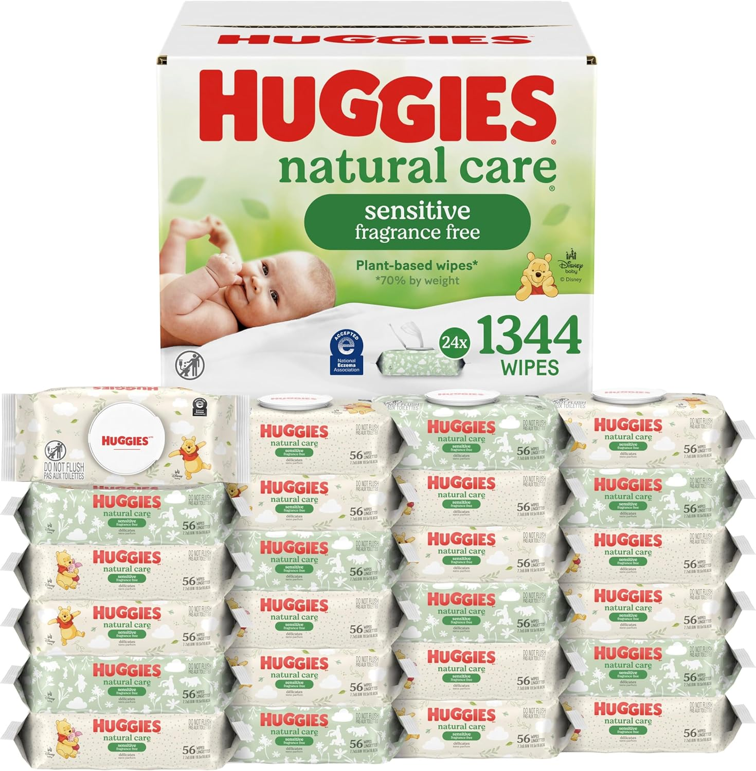 natural care sensitive baby wipes, unscented, hypoallergenic, 99% purified water, 12 flip top packs (768 wipes total), packaging may vary natural care sensitive baby wipes, unscented, hypoallergenic, 99% purified water, 12 flip top packs (768 wipes total), packaging may vary