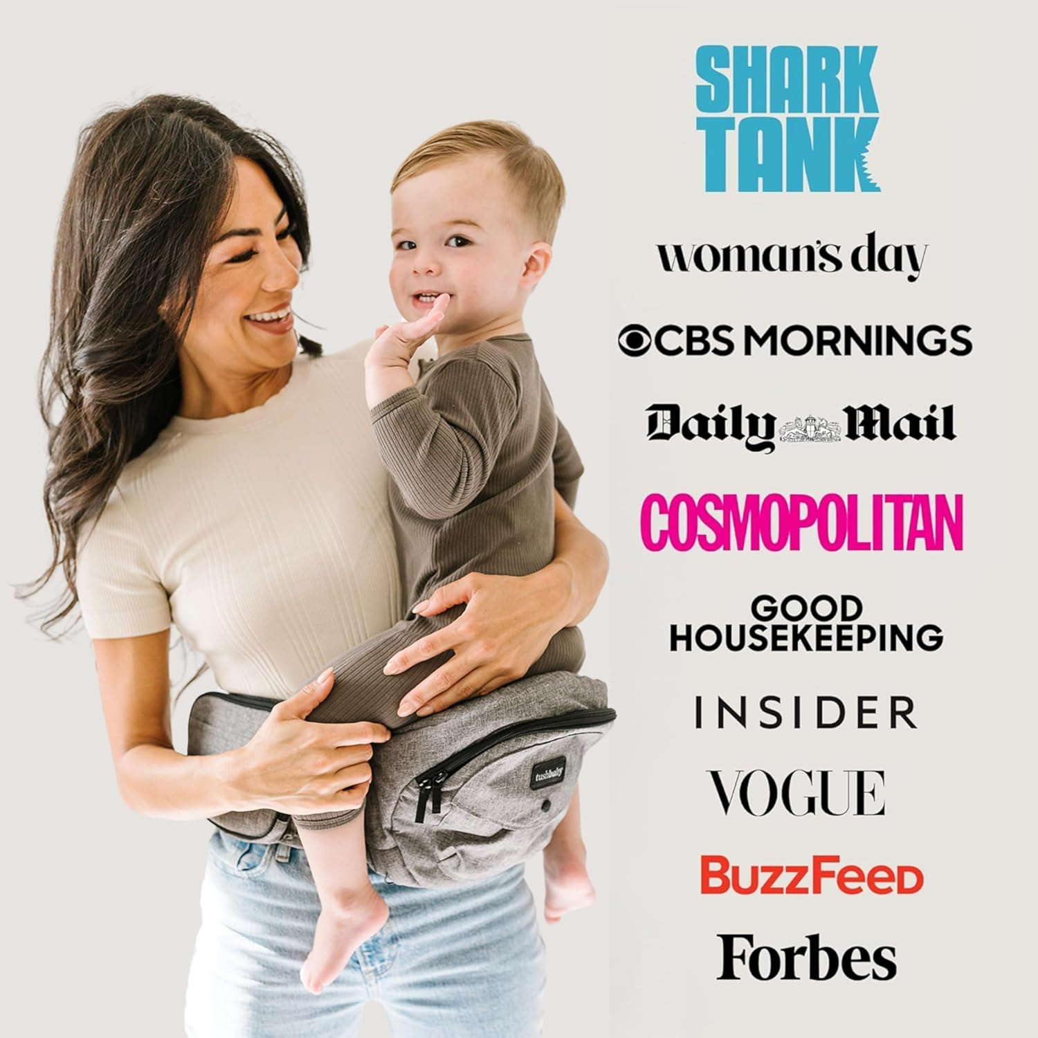 Hip Seat Baby Carrier for Babies & Toddlers up to 45 Lbs, Safety Certified, Lightweight No-Foam Design with Storage & Nursing Support, Grey