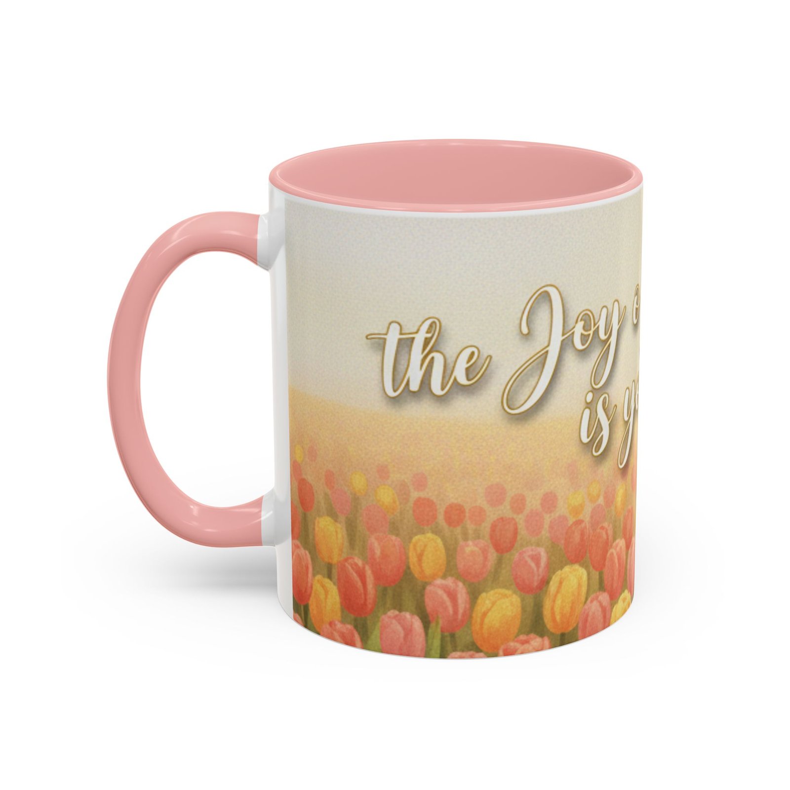 faith tulip accent coffee mug — “joy of the lord is your strength” inspirational christian gift faith tulip accent coffee mug — “joy of the lord is your strength” inspirational christian gift