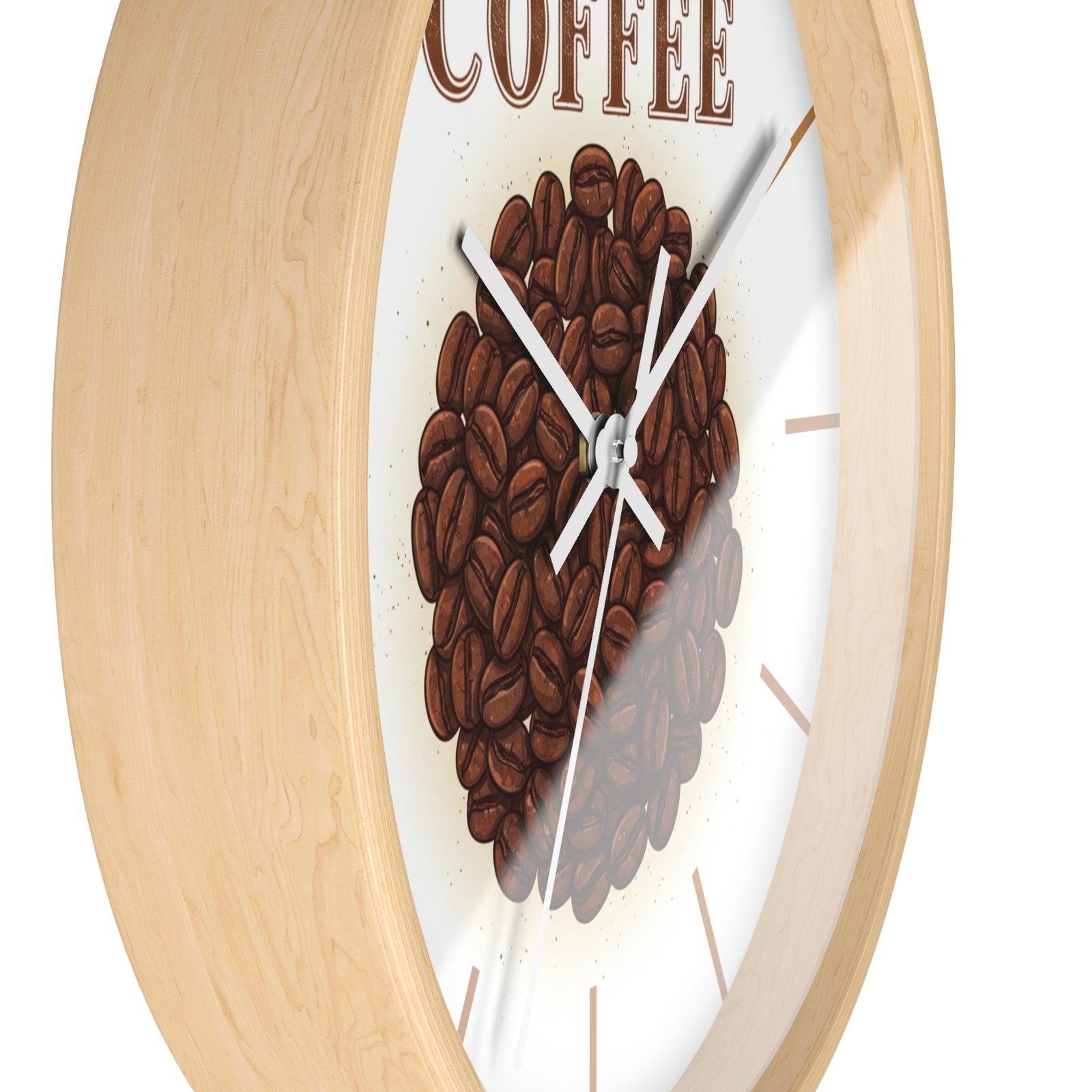 Shubal Store Coffee Bean Wall Clock — Rustic Kitchen Decor for Coffee Lovers