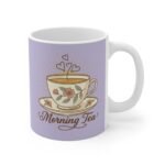 morning tea floral mug — 11oz lavender tea cup ceramic