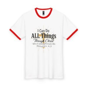 i can do all things ringer tee — philippians 4:13 inspirational christian t‑shirt