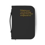 bible cover — 'philippians 4:13 i can do all things through christ' zippered bible case
