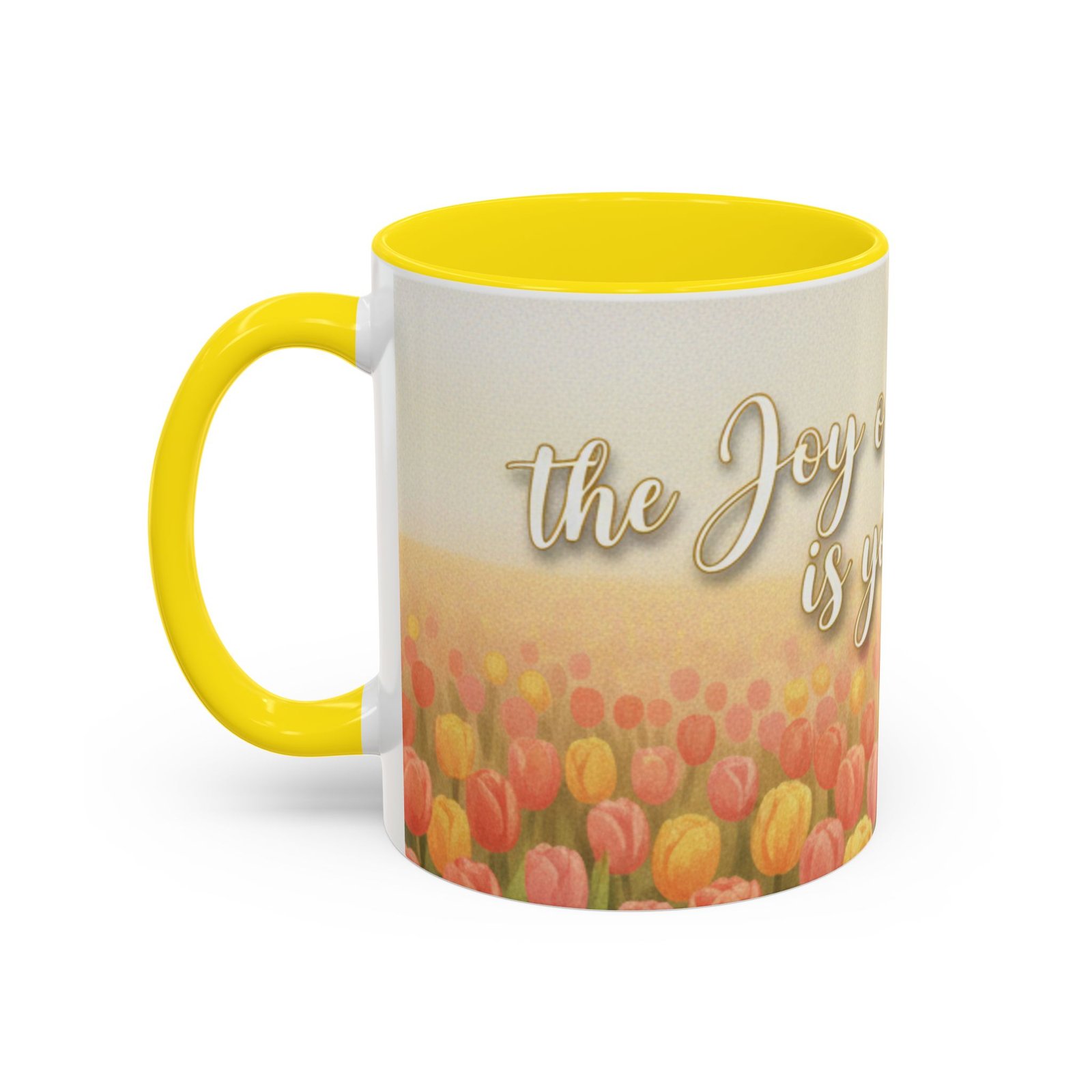 faith tulip accent coffee mug — “joy of the lord is your strength” inspirational christian gift faith tulip accent coffee mug — “joy of the lord is your strength” inspirational christian gift