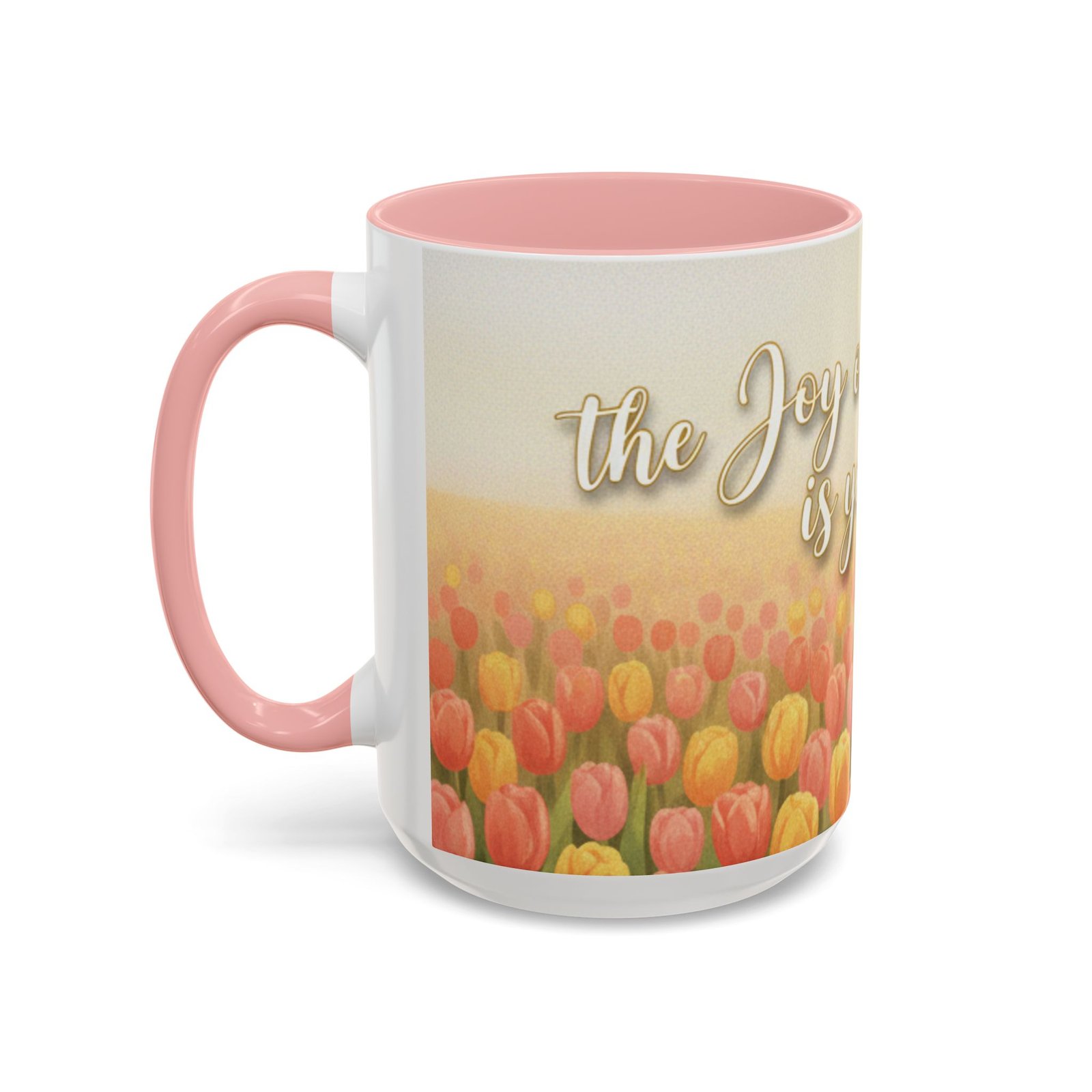 faith tulip accent coffee mug — “joy of the lord is your strength” inspirational christian gift faith tulip accent coffee mug — “joy of the lord is your strength” inspirational christian gift