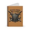 medieval shield notebook — "notes from my lord" spiral ruled journal