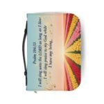 Bible Cover — Psalm 143:8 Musical Tulips Zippered Bible Case bible cover — psalm 143:8 inspirational zippered bible case with colorful sunrise design