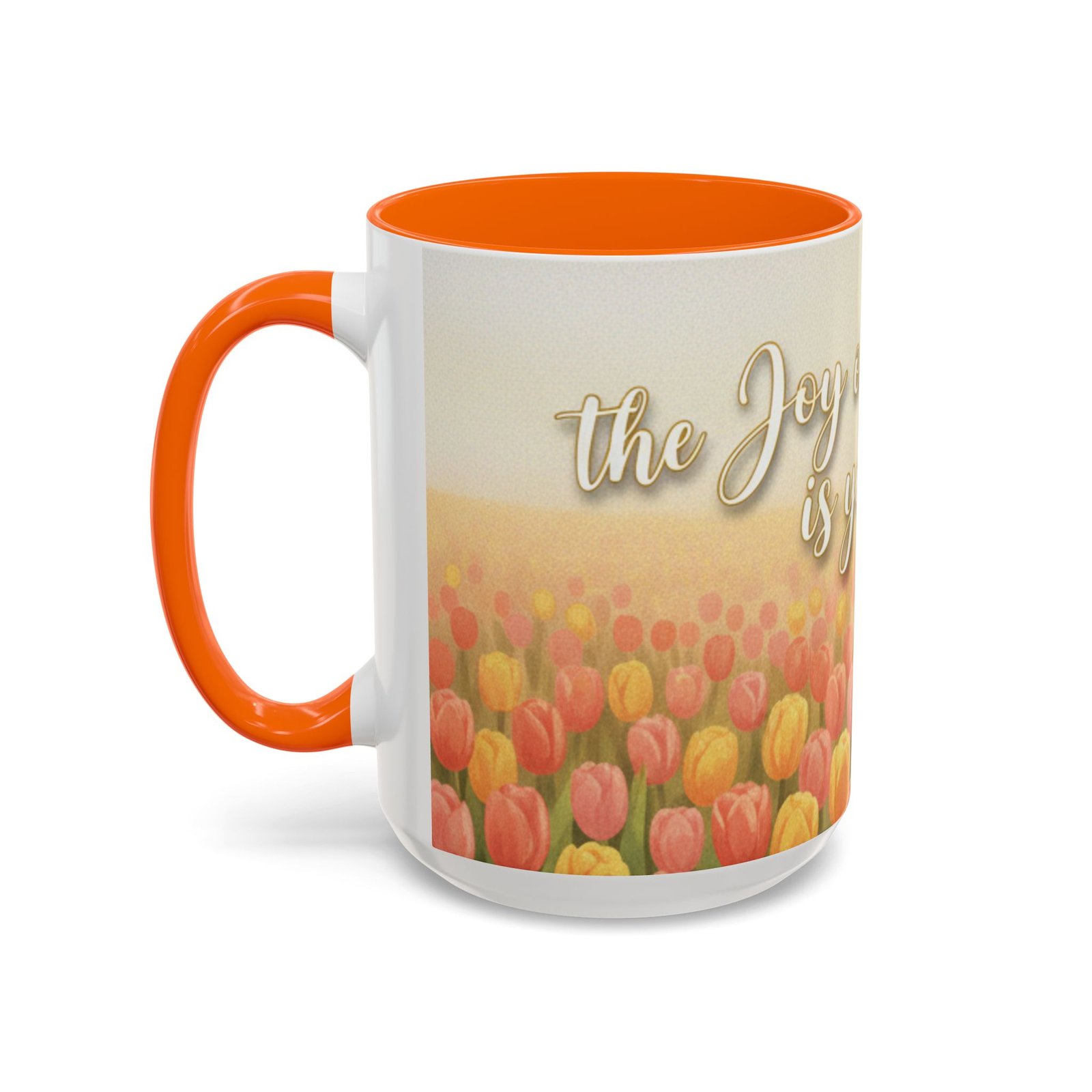 faith tulip accent coffee mug — “joy of the lord is your strength” inspirational christian gift faith tulip accent coffee mug — “joy of the lord is your strength” inspirational christian gift
