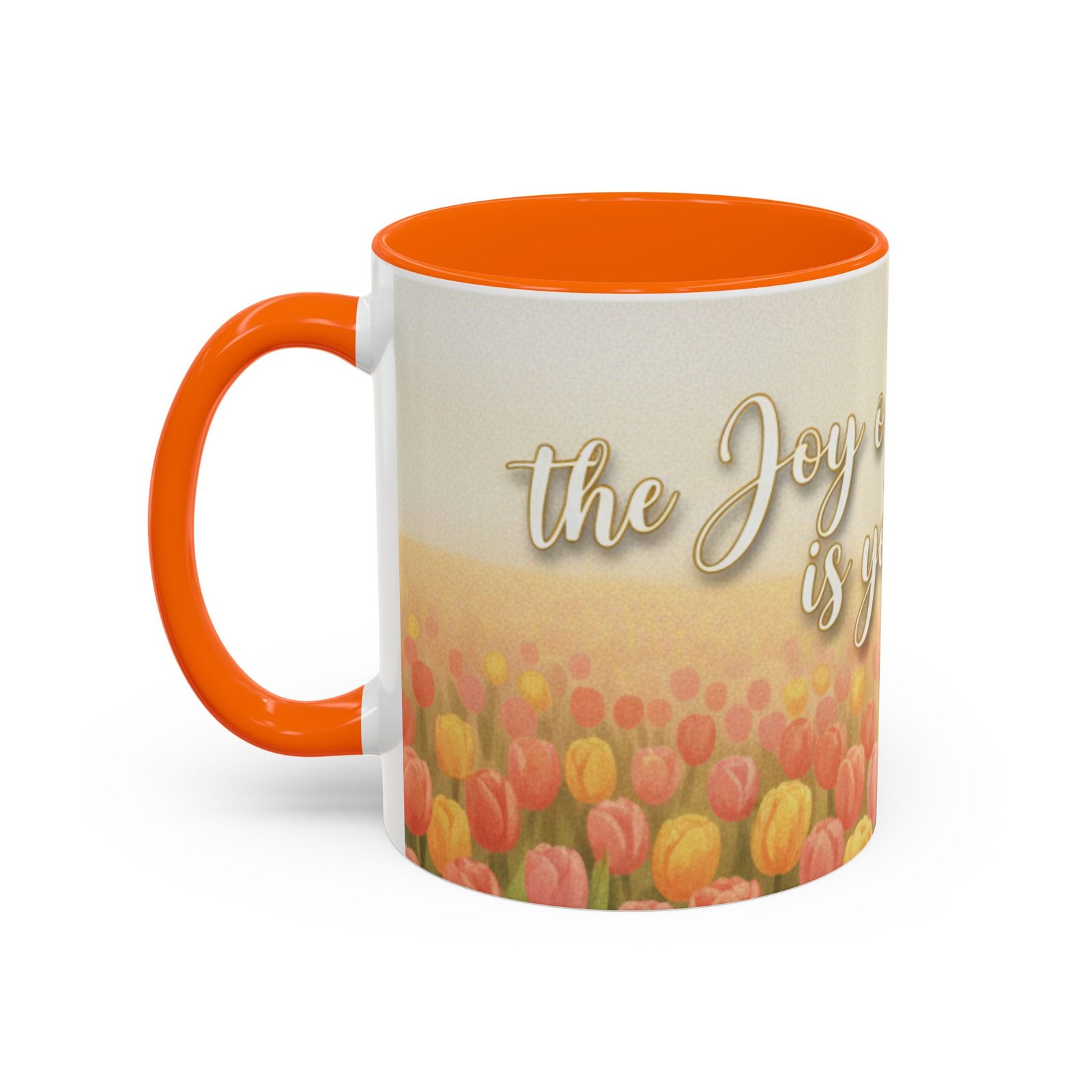 faith tulip accent coffee mug — “joy of the lord is your strength” inspirational christian gift faith tulip accent coffee mug — “joy of the lord is your strength” inspirational christian gift