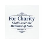 car magnet — “for charity shall cover the multitude of sins” (1 peter 4:8) christian scripture vinyl magnet