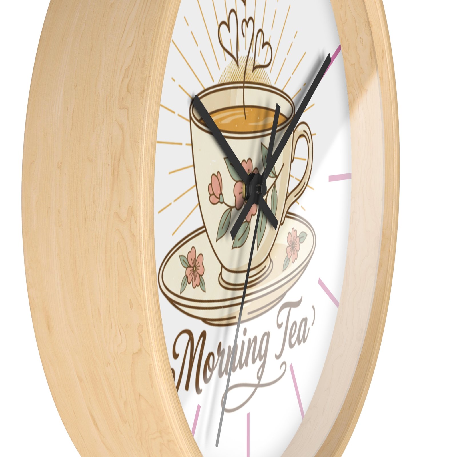 Shubal Store Morning Tea Wall Clock — Vintage Teacup Kitchen Clock
