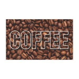 coffee beans car magnet — "coffee" bold text auto decal