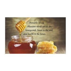 car magnet — proverbs 16:24 honeycomb & jar of honey design