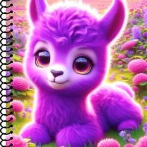 purple alpaca peace notebook journal